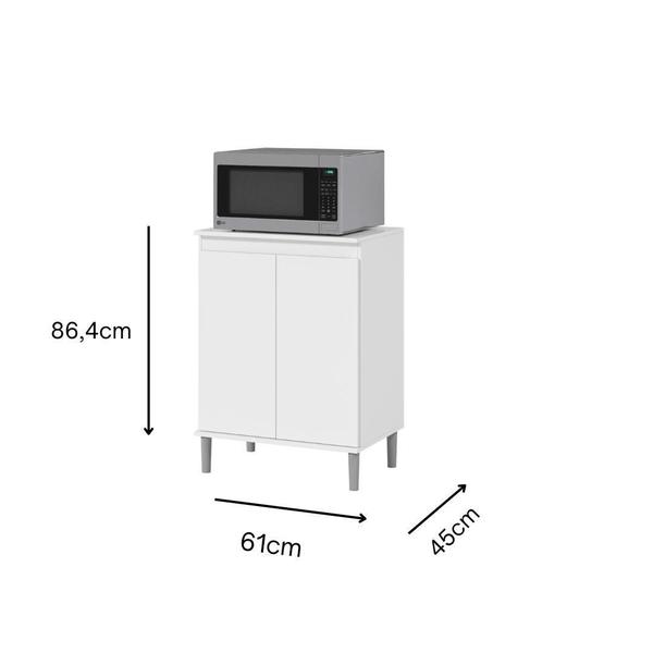 Imagem de Armário Pequeno De Cozinha Balcão Para Microondas 2 Portas