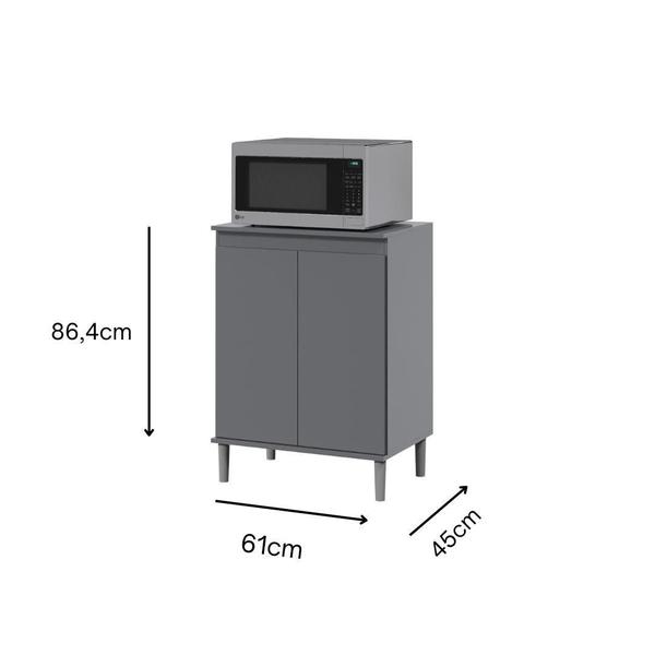 Imagem de Armário Pequeno De Cozinha Balcão Para Microondas 2 Portas