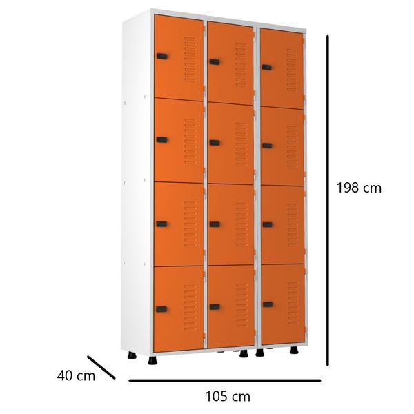 Imagem de Armário Roupeiro Aço 12 Portas Academia Guarda Volume Trinco