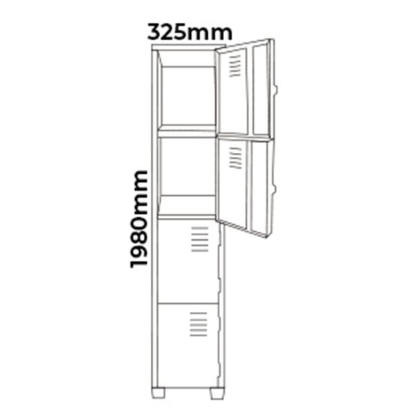 Armário Roupeiro De Aço Guarda-Volume Locker Vestiário 4 portas peq. Academia, Comércio, Alojamento, Loja e Escritório. Durável e Seguro - Euromob Imagem de Armário Roupeiro De Aço Guarda-Volume Locker Vestiário 4 portas peq. Academia, Comércio, Alojamento, Loja e Escritório. Durável e Seguro