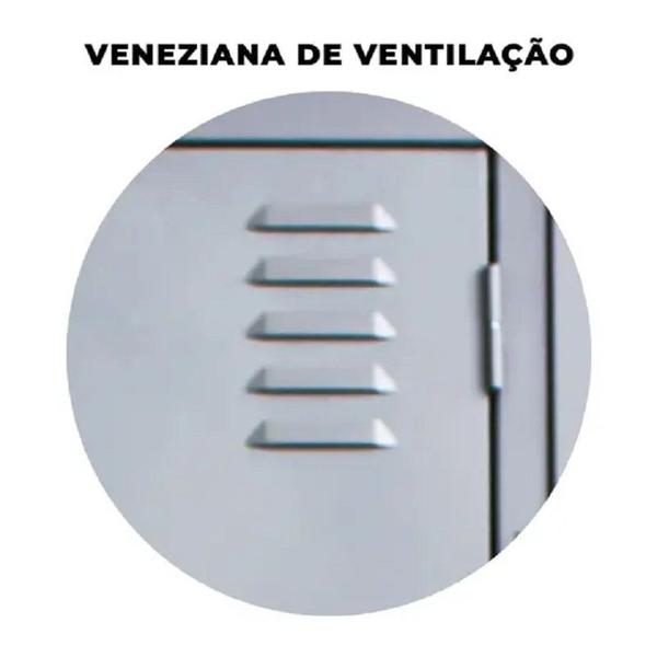 Imagem de Armário Roupeiro De Aço Vestiário Academia 8 Portas C/ Prateleira Locker Cinza