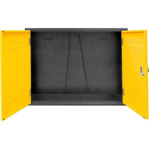 Imagem de Armário Superior Ferramentas Oficina Modular Vonder Aéreo Capacidade 30kg Aço Carbono Preto Amarelo