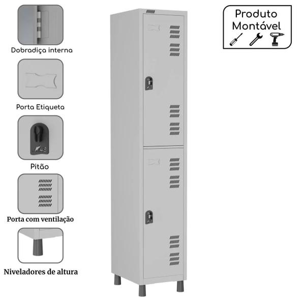 Imagem de Armário Vestiário 8 Portas Grandes Praticidade Academia