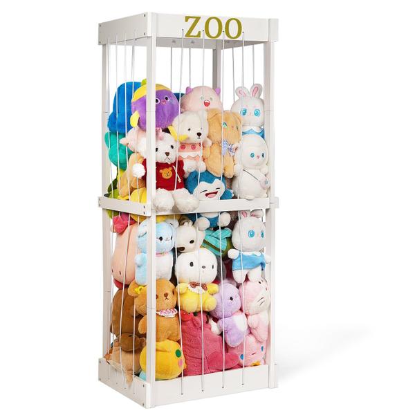 Imagem de Armazenamento de bichos de pelúcia Trycooling Wood Plushie Zoo White