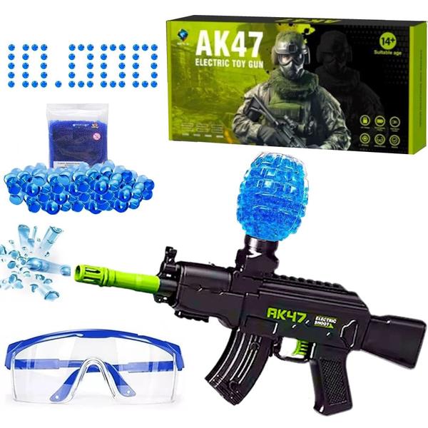 Imagem de Arminha Automática Bolinhas de Gel AK Orbishot Infantil Recarregável +10.000 Munções