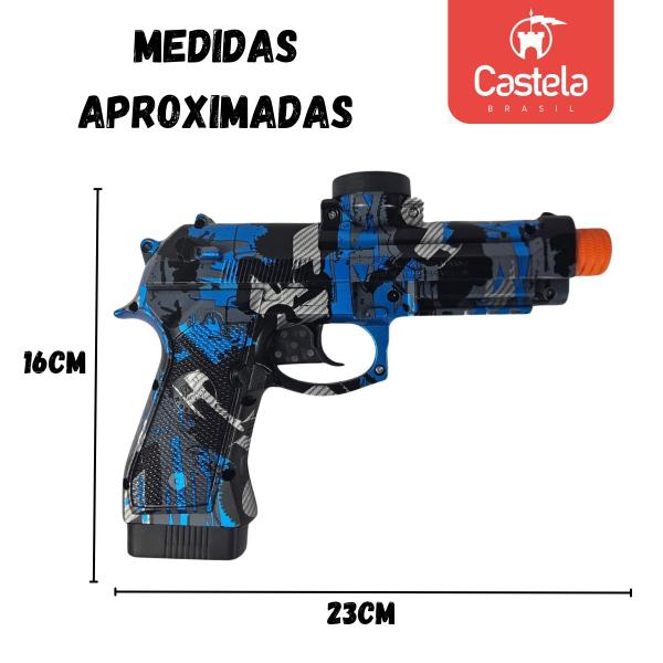 Imagem de Arminha De Gel Lançador Bolinhas Orbeez Automática Blasting M92 Azul Elétrica CBS0122 - Castela