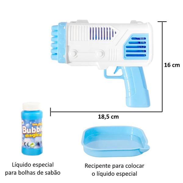 Imagem de Arminha Lança Bolhas de Sabão Máquina de Fazer Bolhas Azul