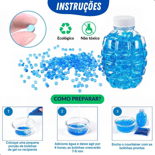 Arminha Lançador De Gel Bolinha Elétrica Automática Brinquedo - Crystal Gun Imagem de Arminha Lançador De Gel Bolinha Elétrica Automática Brinquedo