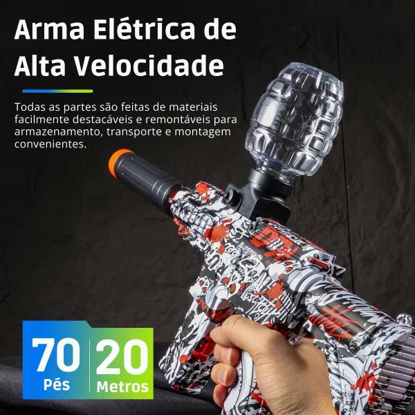 Arminha Lançador De Gel Bolinha Elétrica Automática Brinquedo - Crystal Gun Imagem de Arminha Lançador De Gel Bolinha Elétrica Automática Brinquedo