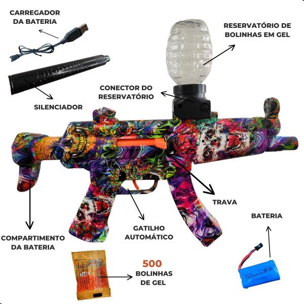 Arminha Lançador De Gel Bolinha Elétrica Automática Brinquedo - Crystal Gun Imagem de Arminha Lançador De Gel Bolinha Elétrica Automática Brinquedo
