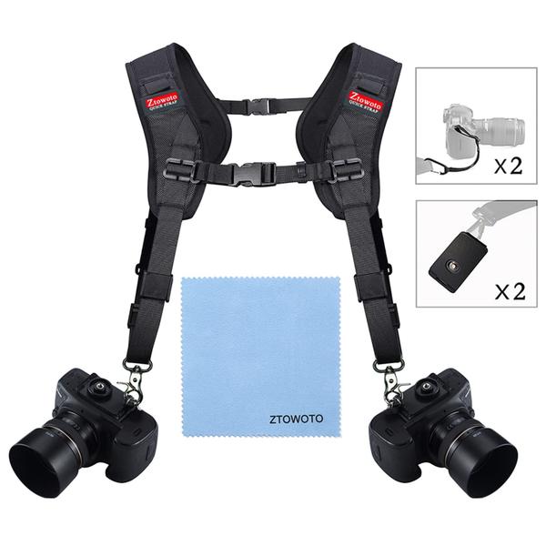 Arnês de alça de câmera ztowoto Double Shoulder para DSLR SLR Imagem de Arnês de alça de câmera ztowoto Double Shoulder para DSLR SLR