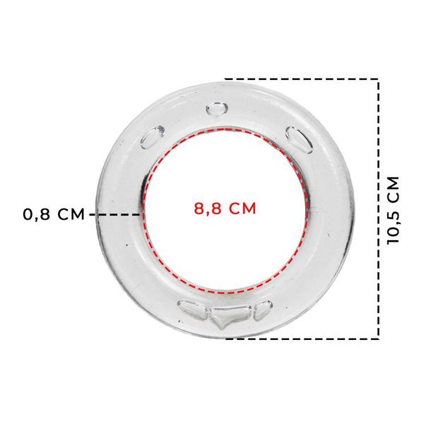 Imagem de Aro 10,5cm Plástica Transparente Para Artesanatos Suporte Pano 100 Peças