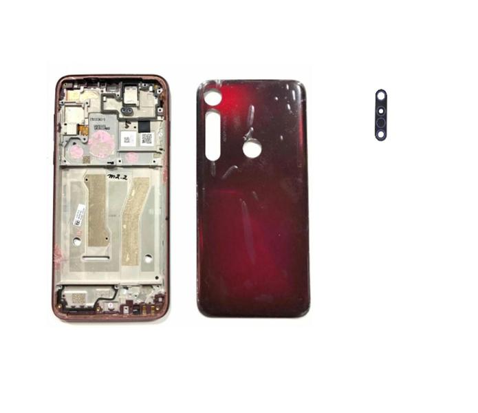 Imagem de Aro Chassis Motorola Moto G8 Plus Vermelho + Tampa Traseira e lente