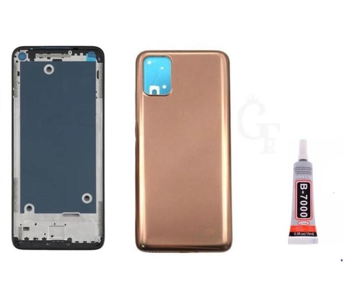 Imagem de Aro Chassis Motorola Moto G9 Plus Ouro Rose + Tampa Traseira e Cola