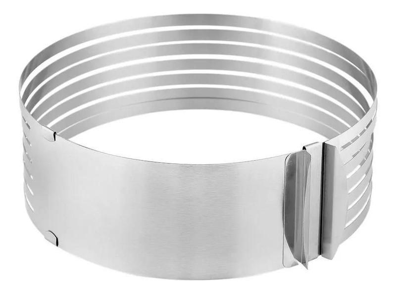 Aro Cortador De Camadas Ajustável Inox 24-30Cm Grande - Coisaria Imagem de Aro Cortador De Camadas Ajustável Inox 24-30Cm Grande