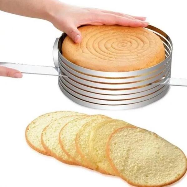 Aro Cortador De Camadas Ajustável Inox 24-30Cm Grande - Coisaria Imagem de Aro Cortador De Camadas Ajustável Inox 24-30Cm Grande
