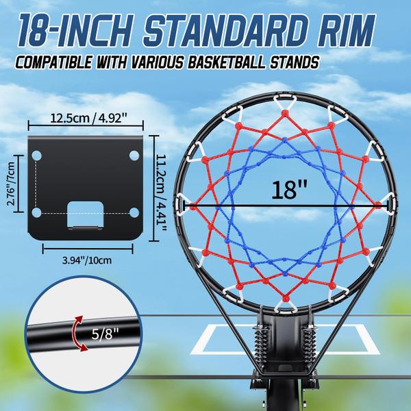 Aro de basquete Airjam de reposição de 18 polegadas montado na parede Imagem de Aro de basquete Airjam de reposição de 18 polegadas montado na parede