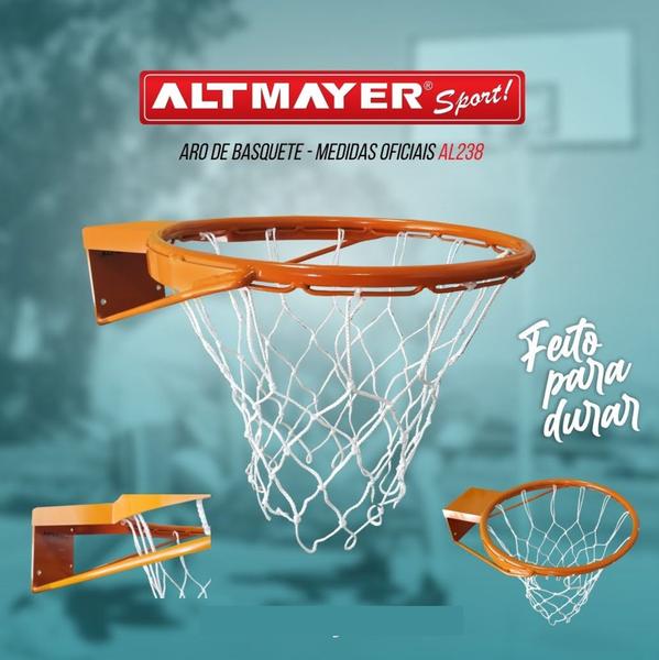 Imagem de Aro de Basquete Oficial Cesta de Basquete Reforçado Com Rede Al-238