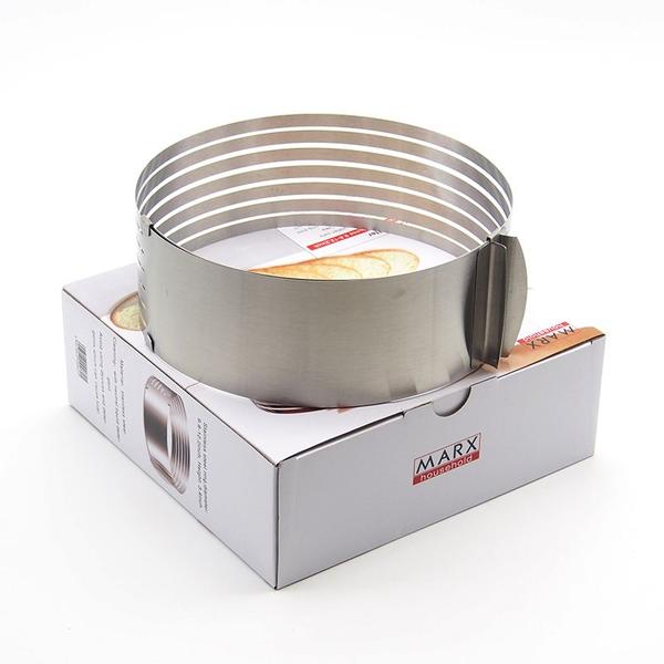 Aro fatiador cortador para bolo tortas confeitaria 30cm - MT Imagem de Aro fatiador cortador para bolo tortas confeitaria 30cm