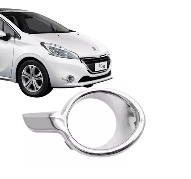 Imagem de Aro Moldura Cromada Farol De Milha Peugeot 208 2012 2013 2014 2015