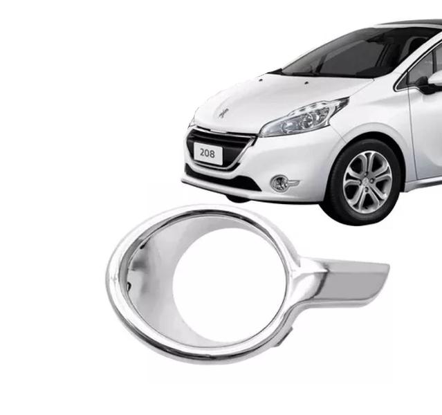 Imagem de Aro Moldura Cromada Farol De Milha Peugeot 208 2012 2013 2014 2015