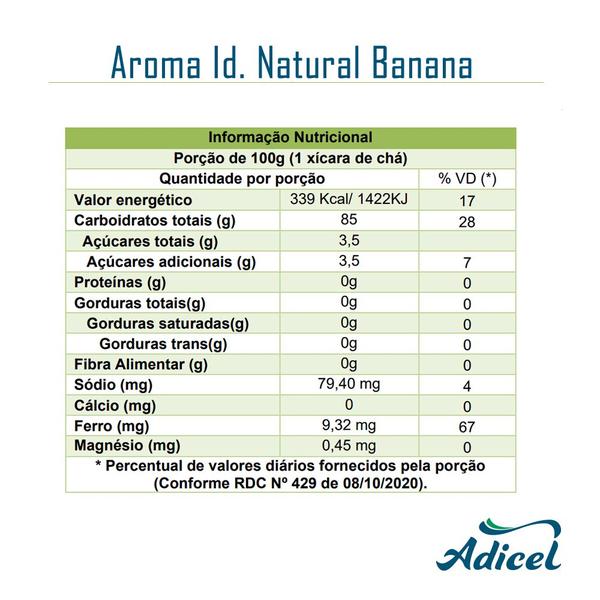 Aroma ID Natural Banana - 200g - Adicel Ingredientes Imagem de Aroma ID Natural Banana - 200g