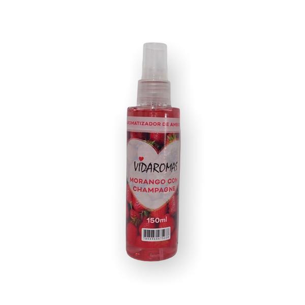 Aromatizador de ambientes (spray) morango com champagne 150ml vidaromas Imagem de Aromatizador de ambientes (spray) morango com champagne 150ml vidaromas