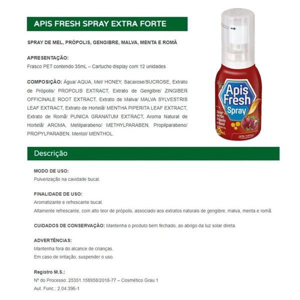 Imagem de Aromatizante Bucal Apis Fresh Spray Mel Romã 35ml Kit c/12un