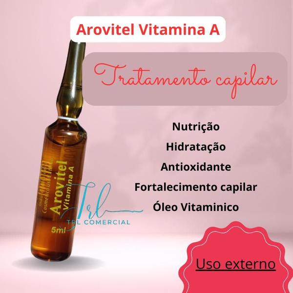 Imagem de Arovitel Vitamina A 5ml -Kit Com 6 Ampolas P/ Pele E Cabelo