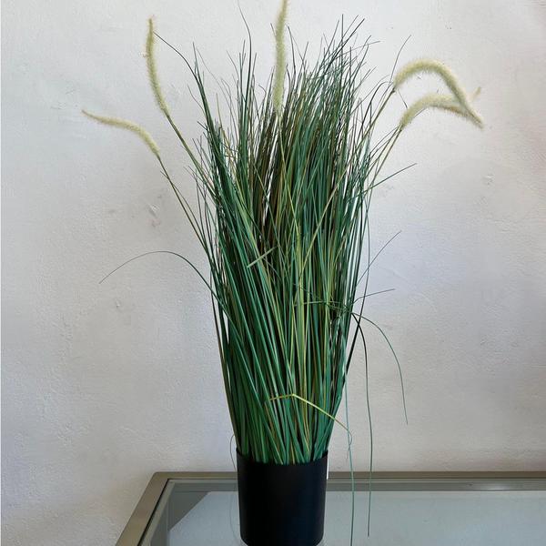 Imagem de Arranjo Capim Verde Artificial Permanente com Vaso Flor Arte 78cm Florarte
