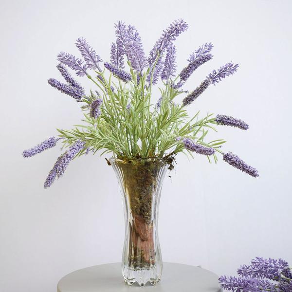 Imagem de Arranjo de Lavanda Artificial no Vaso Cristal  Formosinha