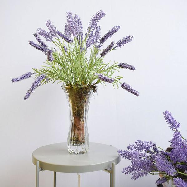 Imagem de Arranjo de Lavanda Artificial no Vaso Cristal  Formosinha