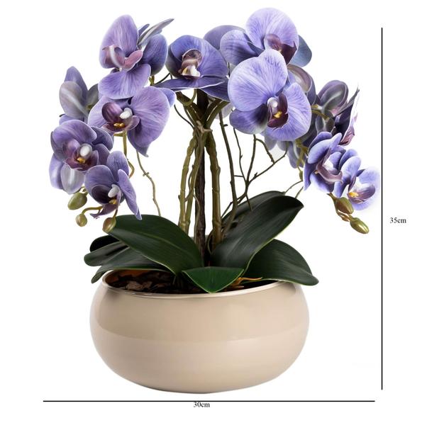 Imagem de Arranjo De Orquídea 4 Hastes Flor Artificial Centro de Mesa Decorativo