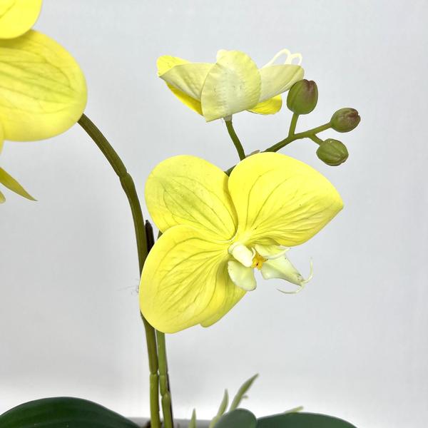 Imagem de Arranjo De Orquídea Amarela Vaso Cinza 50Cm Inigual