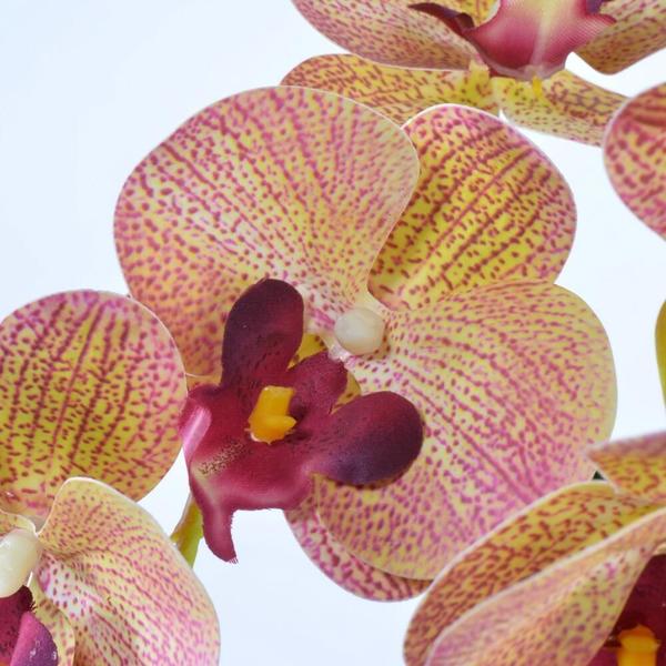 Imagem de Arranjo de Orquídea Artificial Outonada em Vaso Incolor Tina