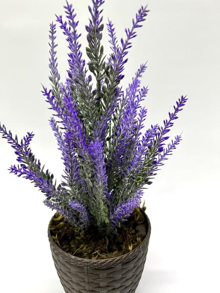 Imagem de Arranjo Flores Lavanda Artificial Vaso Marro Tabaco Café Arranjo Médio