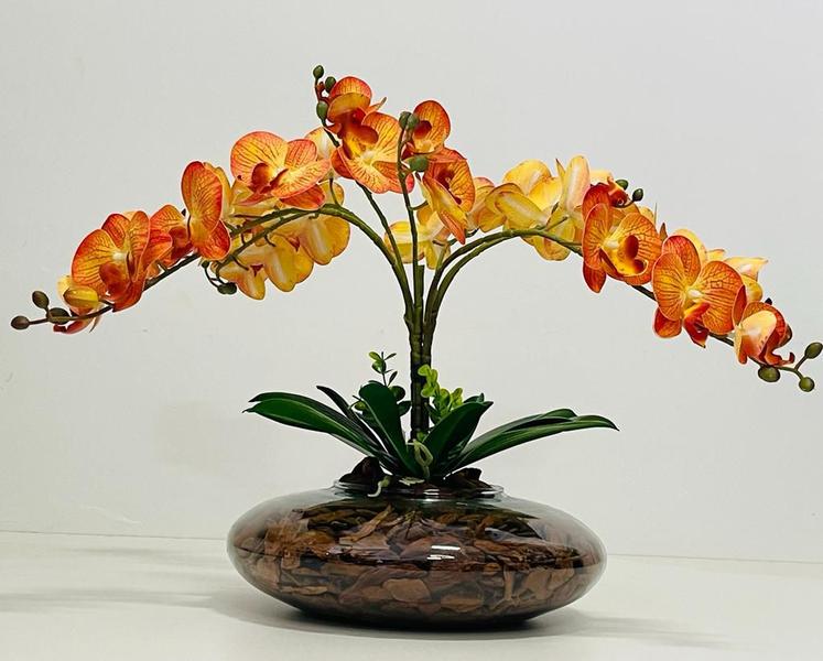 Imagem de Arranjo Flores Orquídea Com Vaso Grande - Coral 3D