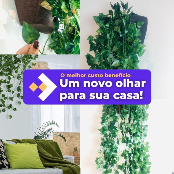 Imagem de Arranjo Pendentes Artificiais + Vaso de Planta Decoração Casa, Casamento, Quarto, Escritório Hera