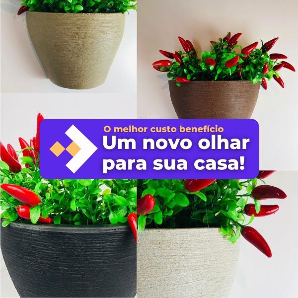 Imagem de Arranjo Pimenta Artificial Com Vaso Decorativo De Parede