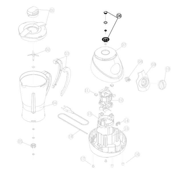 Imagem de Arraste Arrastador do Motor Compatível com Liquidificador Mondial NL-40 3600-02
