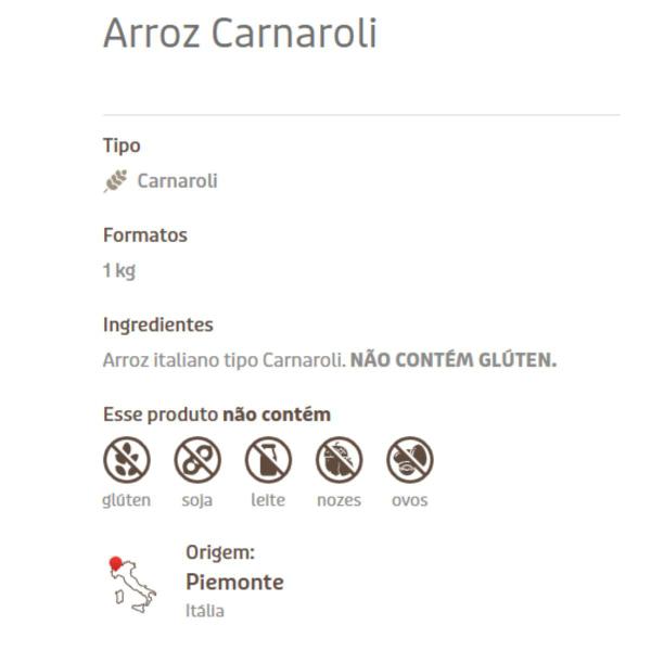 Imagem de Arroz Italiano Riso Carnaroli Paganini 1kg