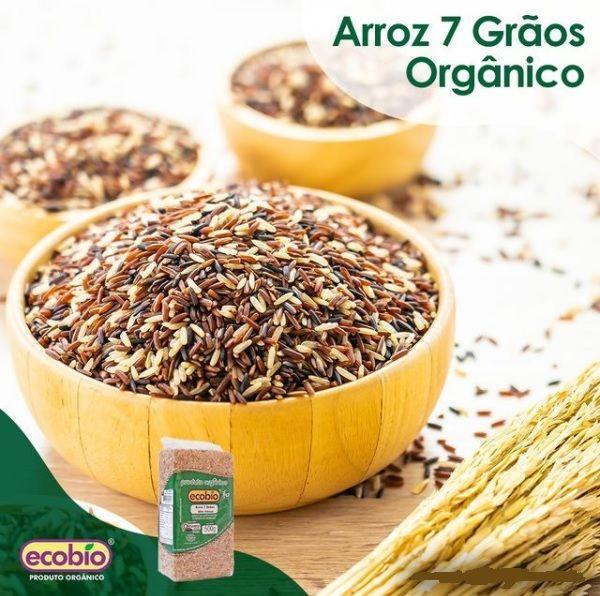 Imagem de Arroz Orgânico Ecobio 7 Grãos Não Transgênico Em Vácuo 500g