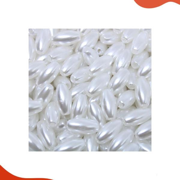 Imagem de Arroz Perolado Liso Passante 4X8mm Em Abs Com 500Gr