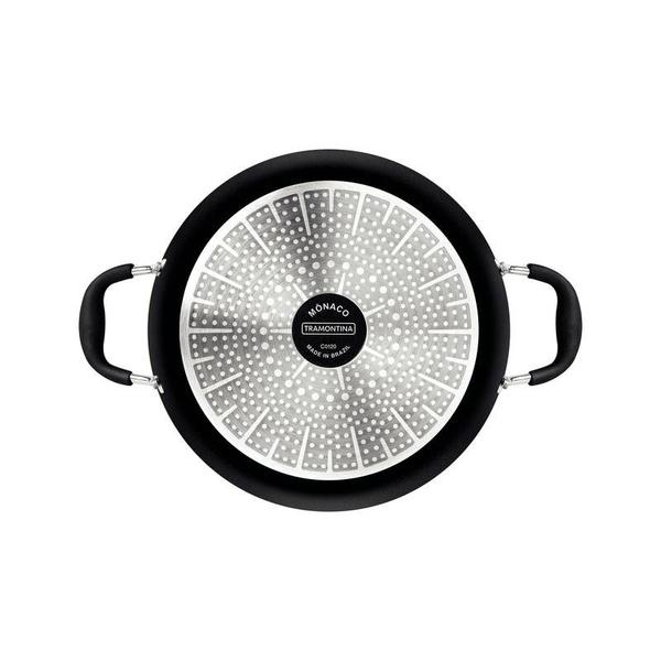 Arrozeira tramontina mônaco induction em alumínio com revestimento interno e externo antiaderente starflon premium preto com tampa 28 cm 4,2 l Imagem de Arrozeira tramontina mônaco induction em alumínio com revestimento interno e externo antiaderente starflon premium preto com tampa 28 cm 4,2 l