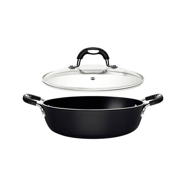 Arrozeira tramontina mônaco induction em alumínio com revestimento interno e externo antiaderente starflon premium preto com tampa 28 cm 4,2 l Imagem de Arrozeira tramontina mônaco induction em alumínio com revestimento interno e externo antiaderente starflon premium preto com tampa 28 cm 4,2 l