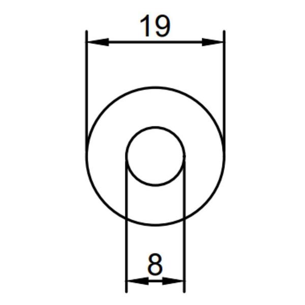 Imagem de Arruela Anel Vedação Borracha Plástica 19 x 8 x 8mm 25un