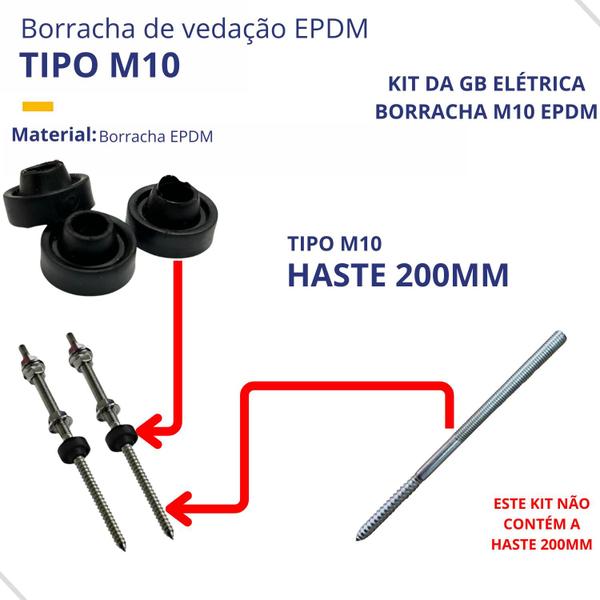 Imagem de Arruela de borracha Vedação M10 EPDM Energia Solar 05 un