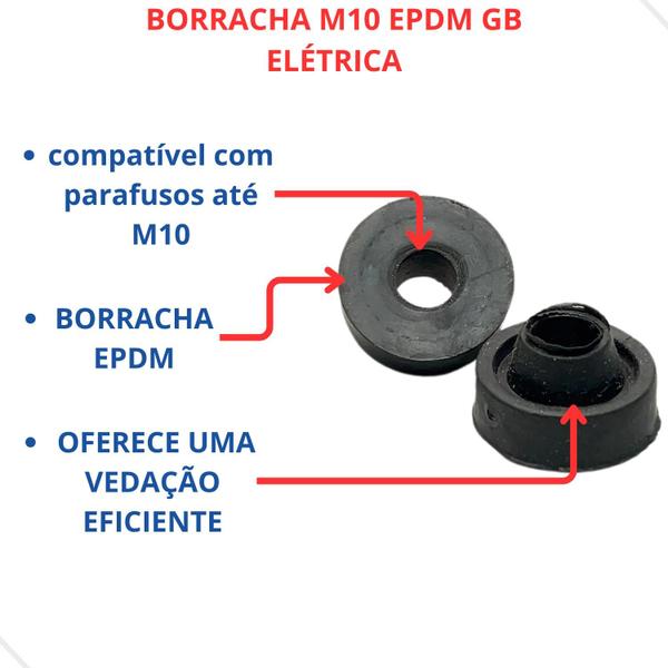 Imagem de Arruela de borracha Vedação M10 EPDM Energia Solar 10 un