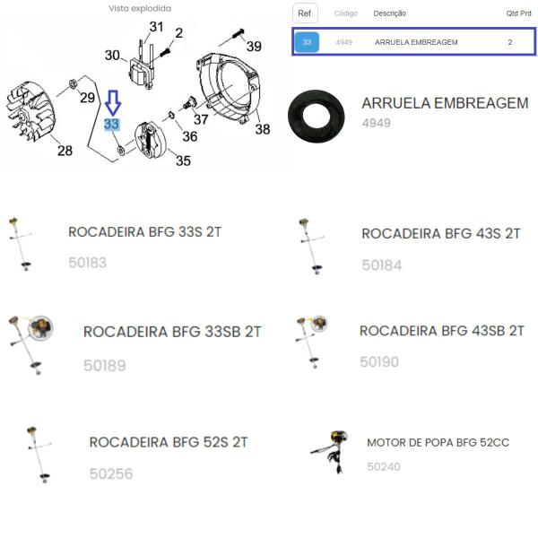 Imagem de Arruela Embreagem Para Roçadeira BFG 33/43/52 Buffalo 4949