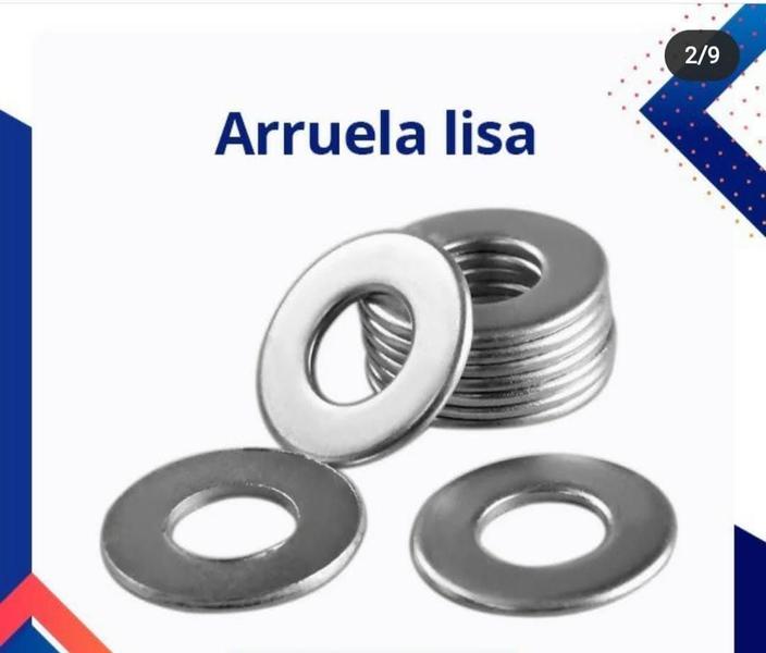 Imagem de Arruela Lisa 1/4 Aço Inox 304-A2- 100 Peças